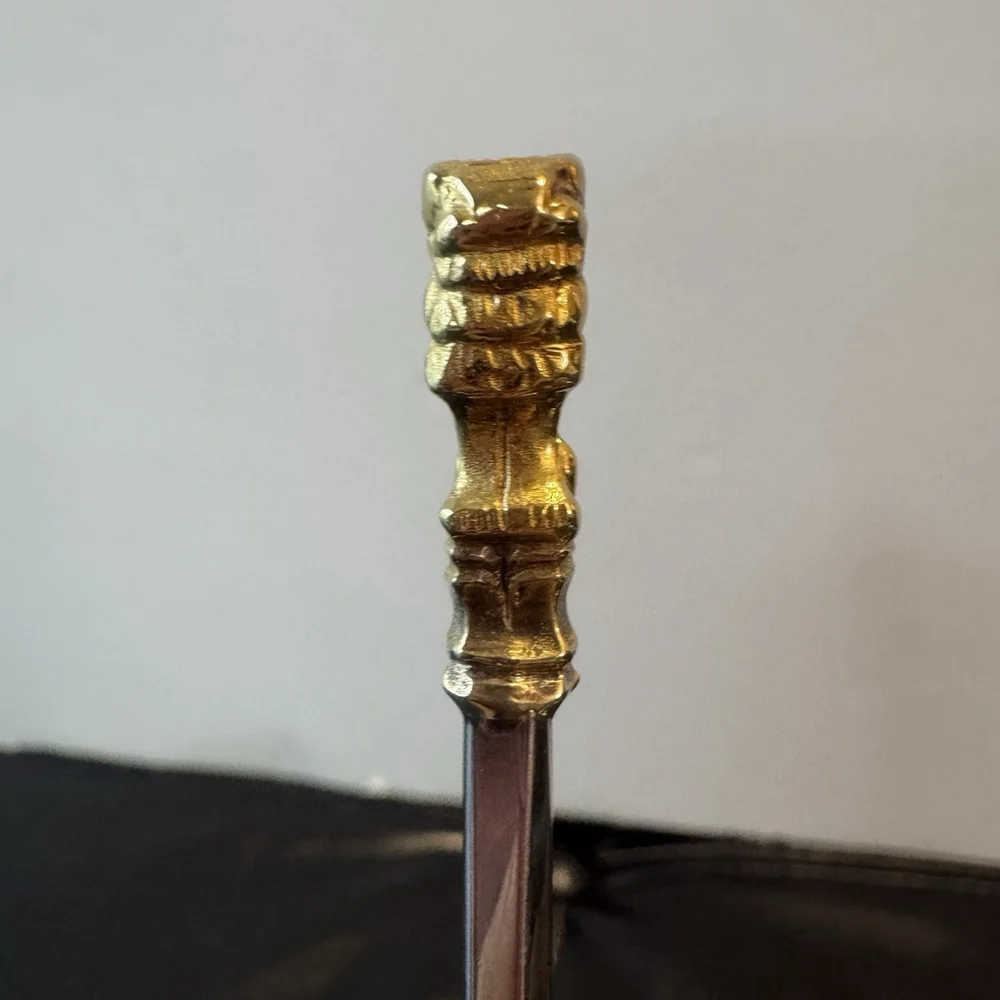 Set Of 2 Gorham Gold Lion Head Silverplate Spoons Metropolitan Reproduction 7”